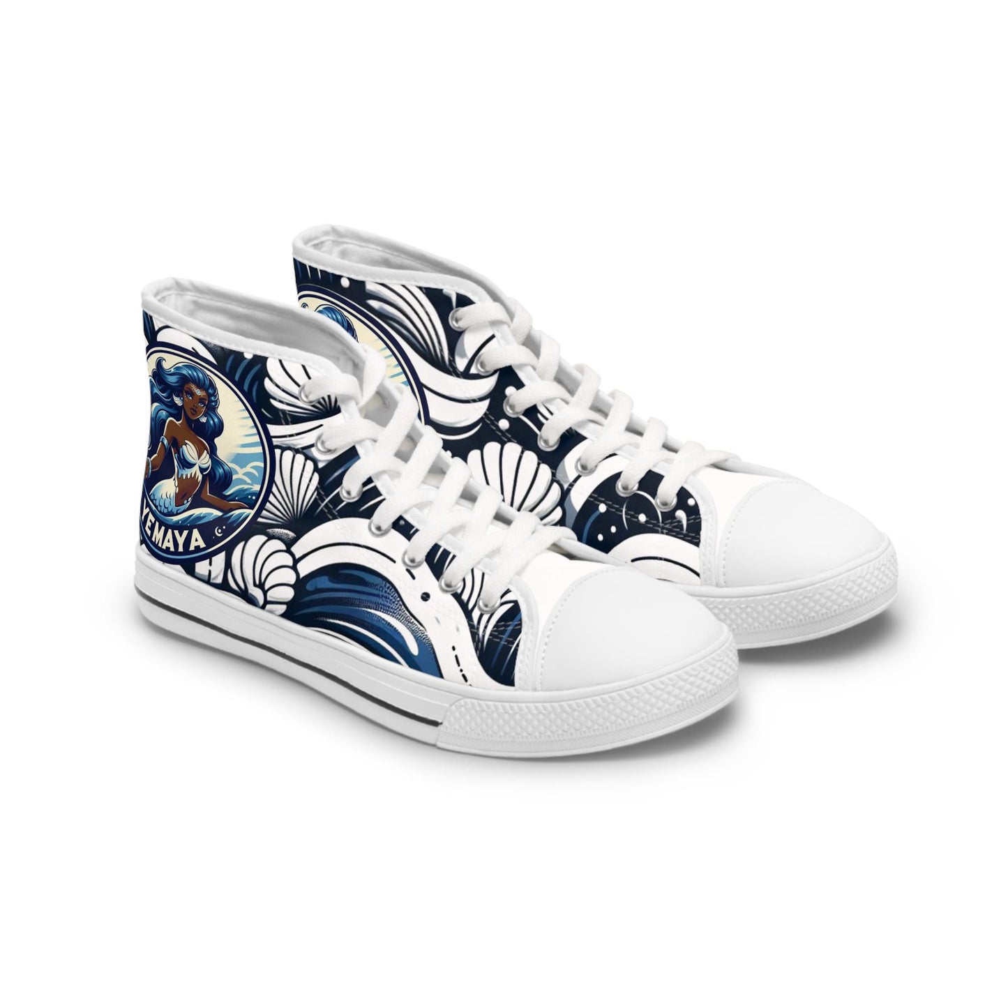 Maferefun YEMAYA High-Top Sneakers – Orisha Urban Style | Gift for Devotee or Godparent