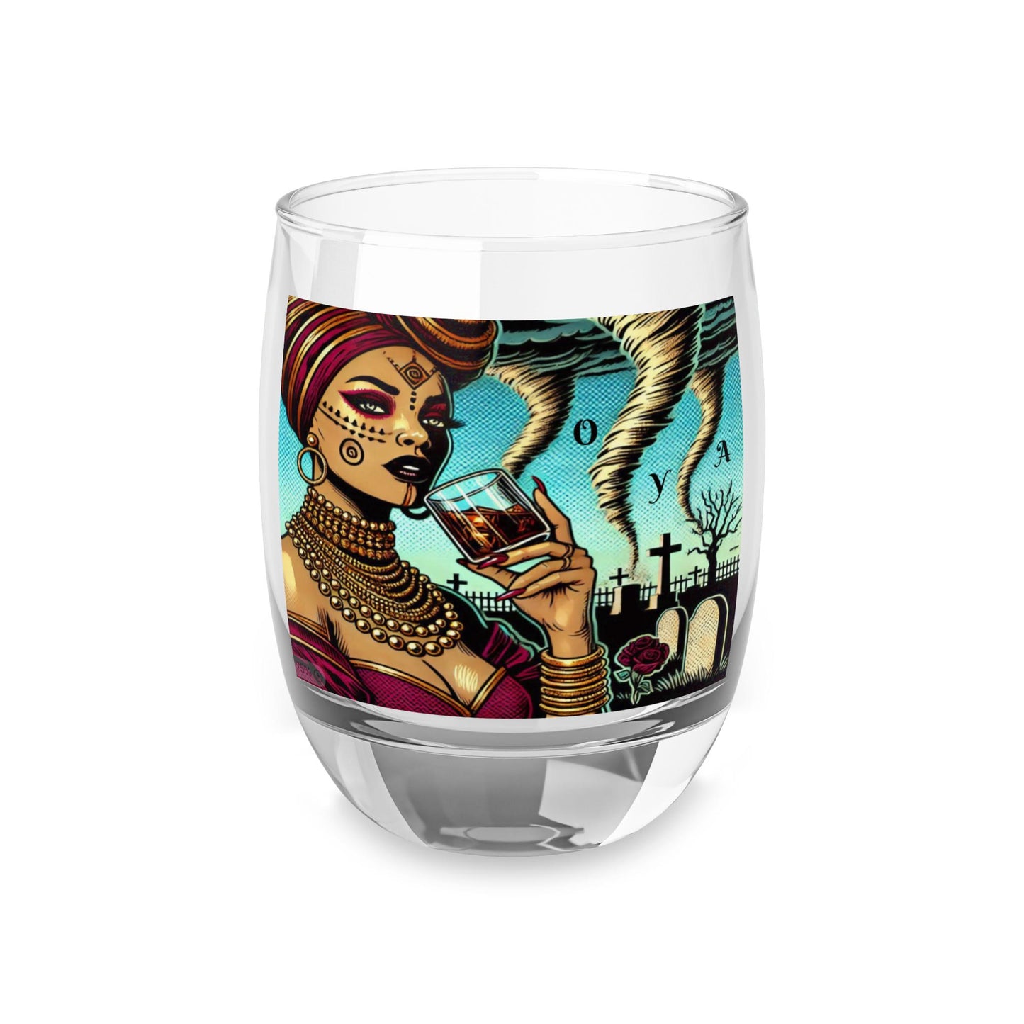 Oya Yansá “Cheers To” Whiskey Style Drinking Glass – Gift for Devotee or Godparent