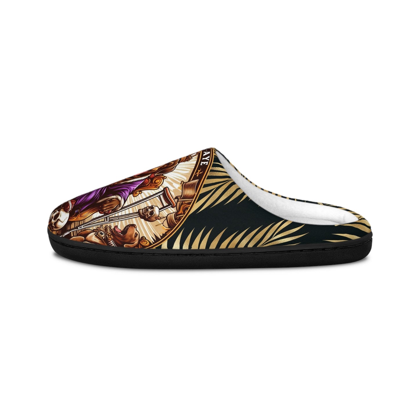 Orisha BABALU AYE " Royal Healer" stylish comfy indoor Slippers, Gift for devotee or godparent!