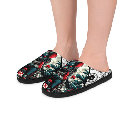 Orisha ESHU " Gangsta Rat" Stylish Comfy indoor slippers, Eshu Ellegua slippers, Gift for Devotee or godparent!