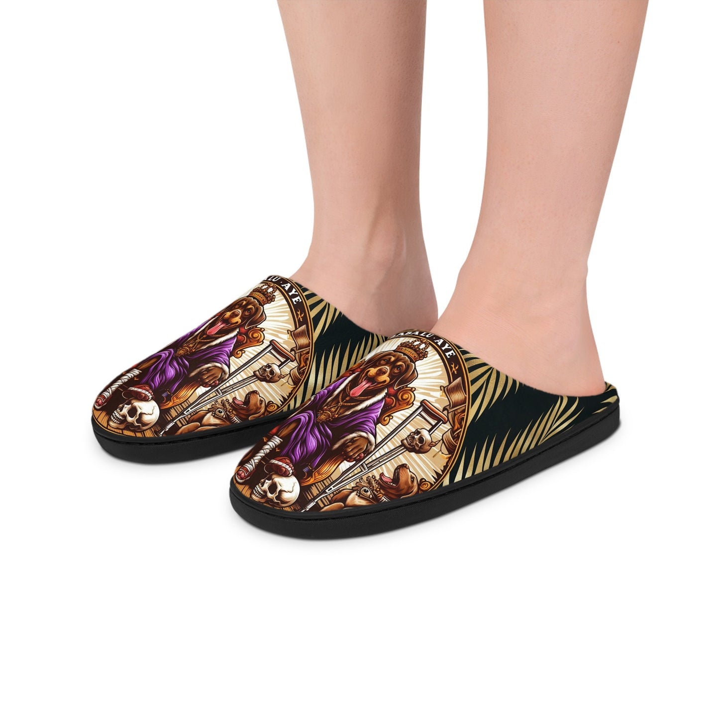 Orisha BABALU AYE " Royal Healer" stylish comfy indoor Slippers, Gift for devotee or godparent!