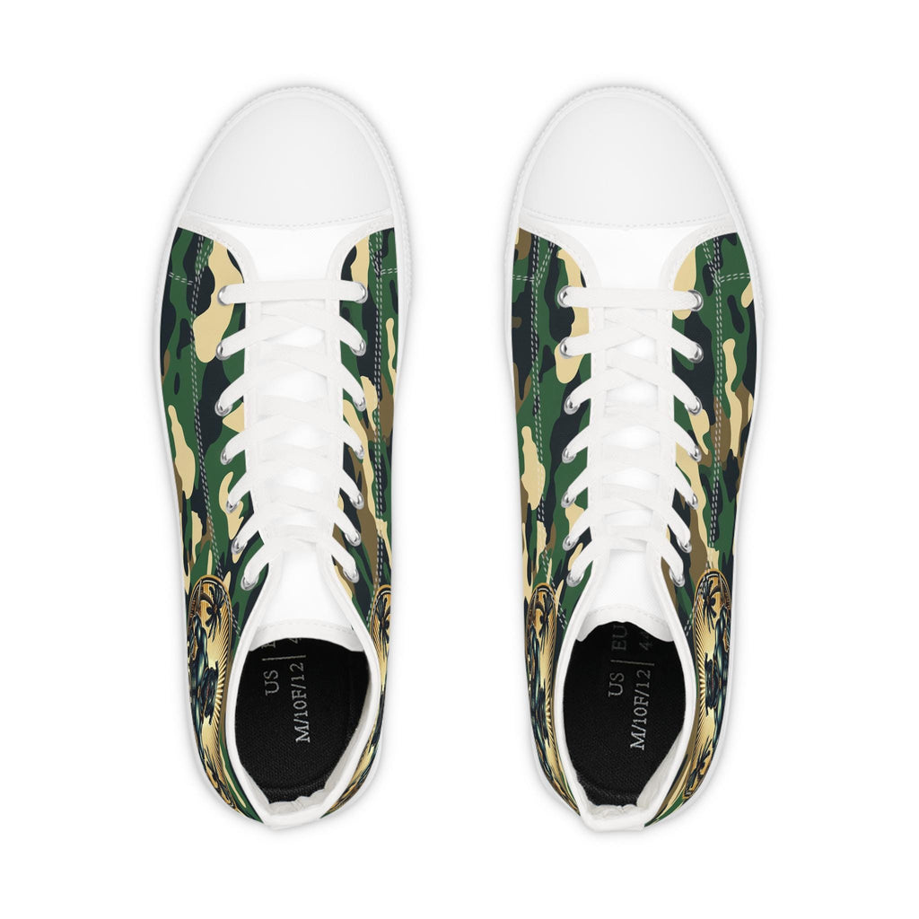 Orisha Oggún “Warrior” Camouflage High Top Sneakers – Gift for Devotee or Godparent