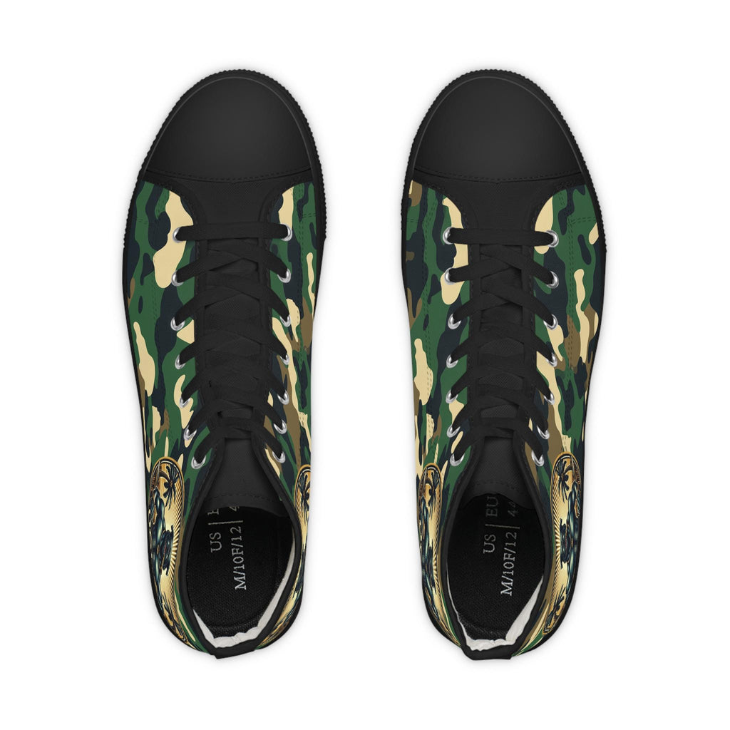 Orisha Oggún “Warrior” Camouflage High Top Sneakers – Gift for Devotee or Godparent