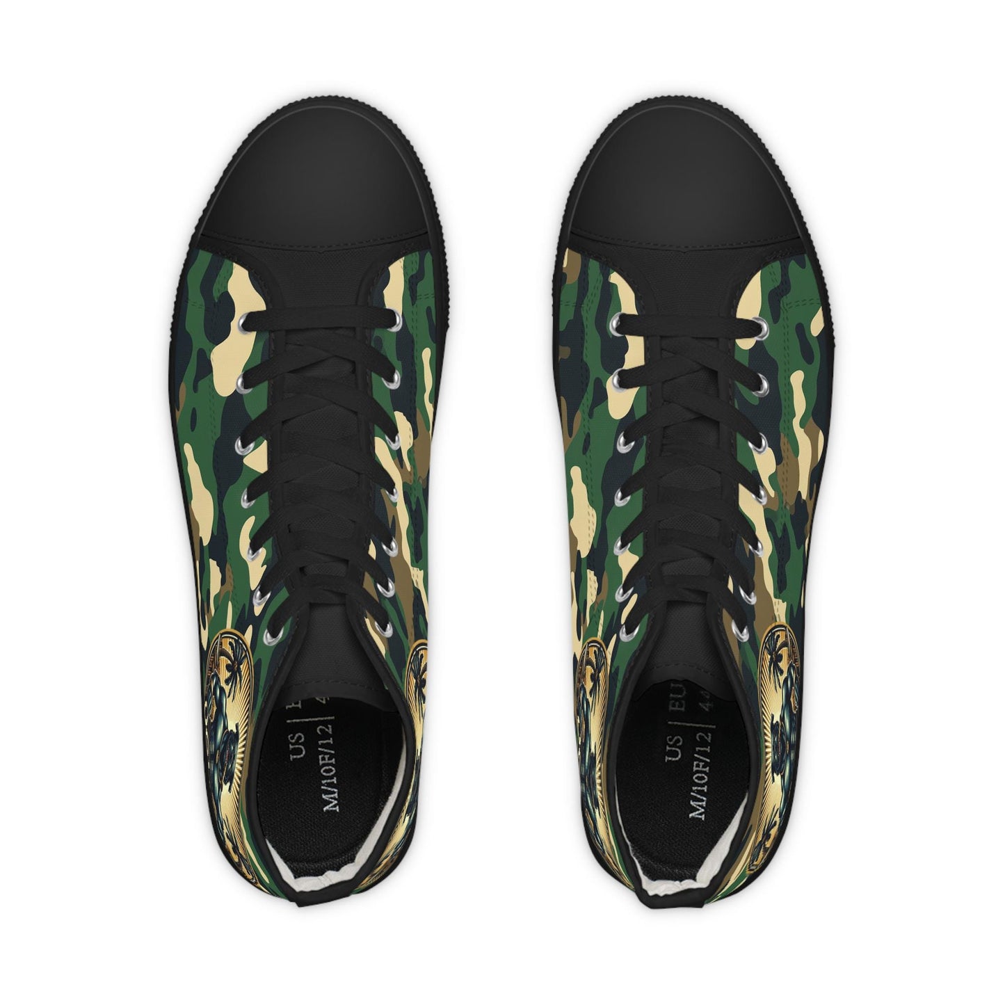 Orisha Oggún “Warrior” Camouflage High Top Sneakers – Gift for Devotee or Godparent