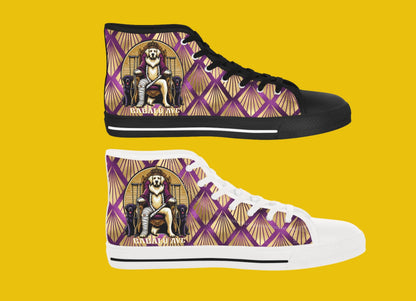 Babalu Aye-inspired sneakers! Gift for devotee or Godparents! san lazaro high top sneakers!