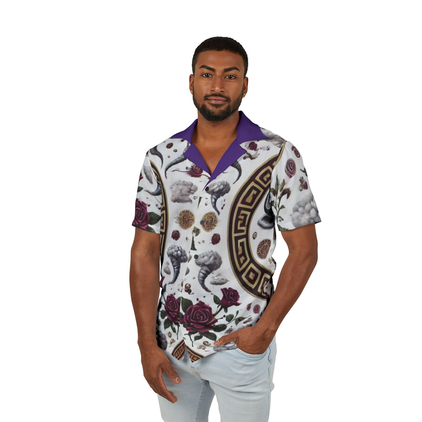 Orisha Oya Yansa Hawaiian Style Button Down Shirt - Gift for Devotee or Godparent