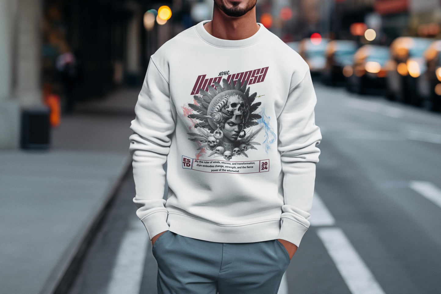 Orisha Oya Yansá “Marble Royalty” Sweatshirt – Ruler of Storms | Gift for Devotee or Godparent