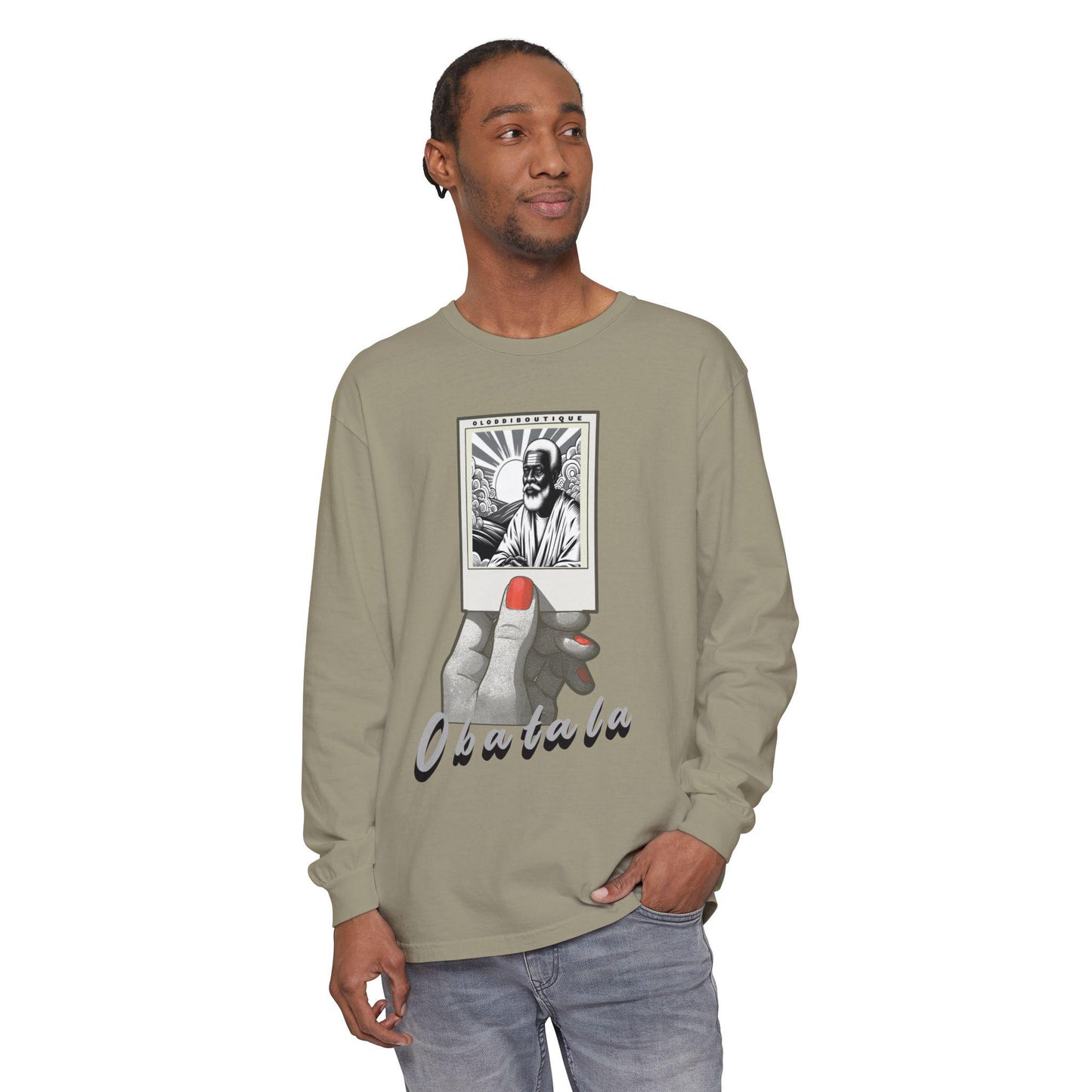 Polaroid Obatala Long Sleeve Tee for Devotee & Godparent ! Orisha Polaroid Collection