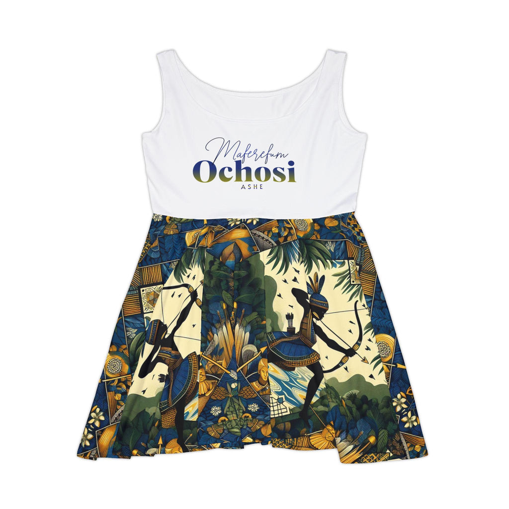 Maferefun OCHOSI Summer Skater Style Dress! Gift for Devotee or Godparent! Lucumi based Ochosi Ladies Dress!
