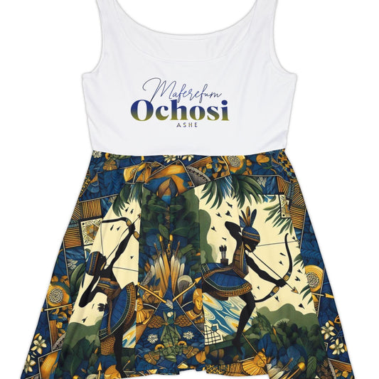 Maferefun OCHOSI Summer Skater Style Dress! Gift for Devotee or Godparent! Lucumi based Ochosi Ladies Dress!