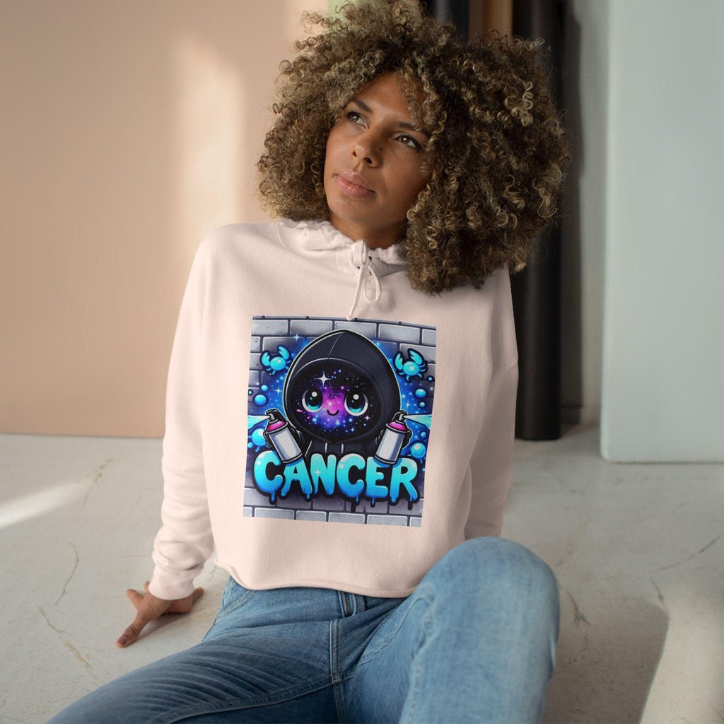 Cute Cancer Crop Hoodie - Zodiac Apparel, Astrology Gift, Trendy Women's Fashion, Horoscope Lover's Gift, Casual Wear