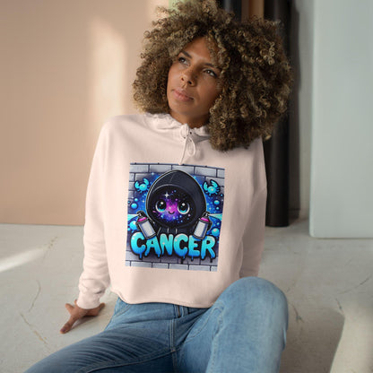 Cute Cancer Crop Hoodie - Zodiac Apparel, Astrology Gift, Trendy Women's Fashion, Horoscope Lover's Gift, Casual Wear