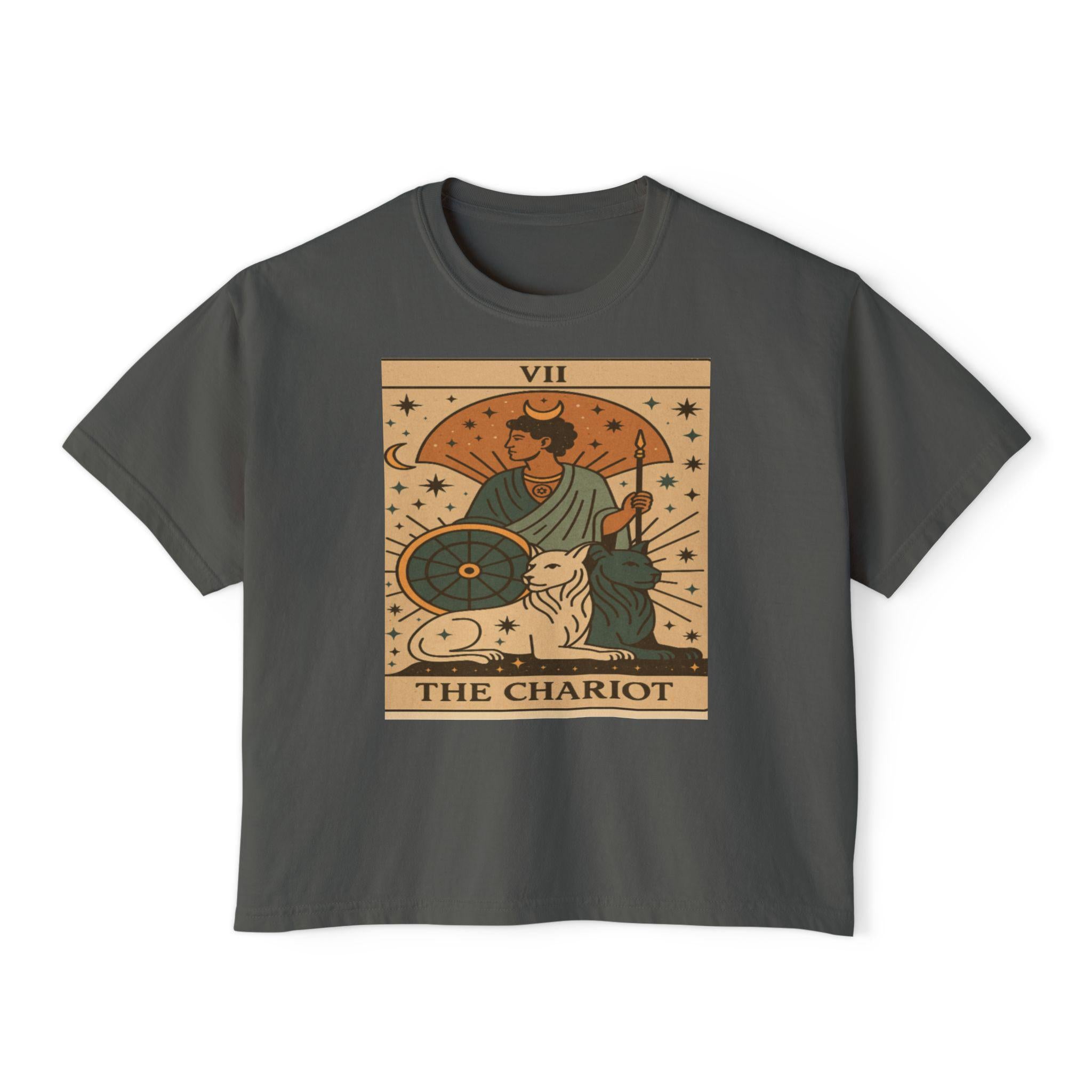 The Chariot Tarot Shirt, Vintage Style Boxy Tee, Major Arcana Graphic Tee, Gift for friends or family