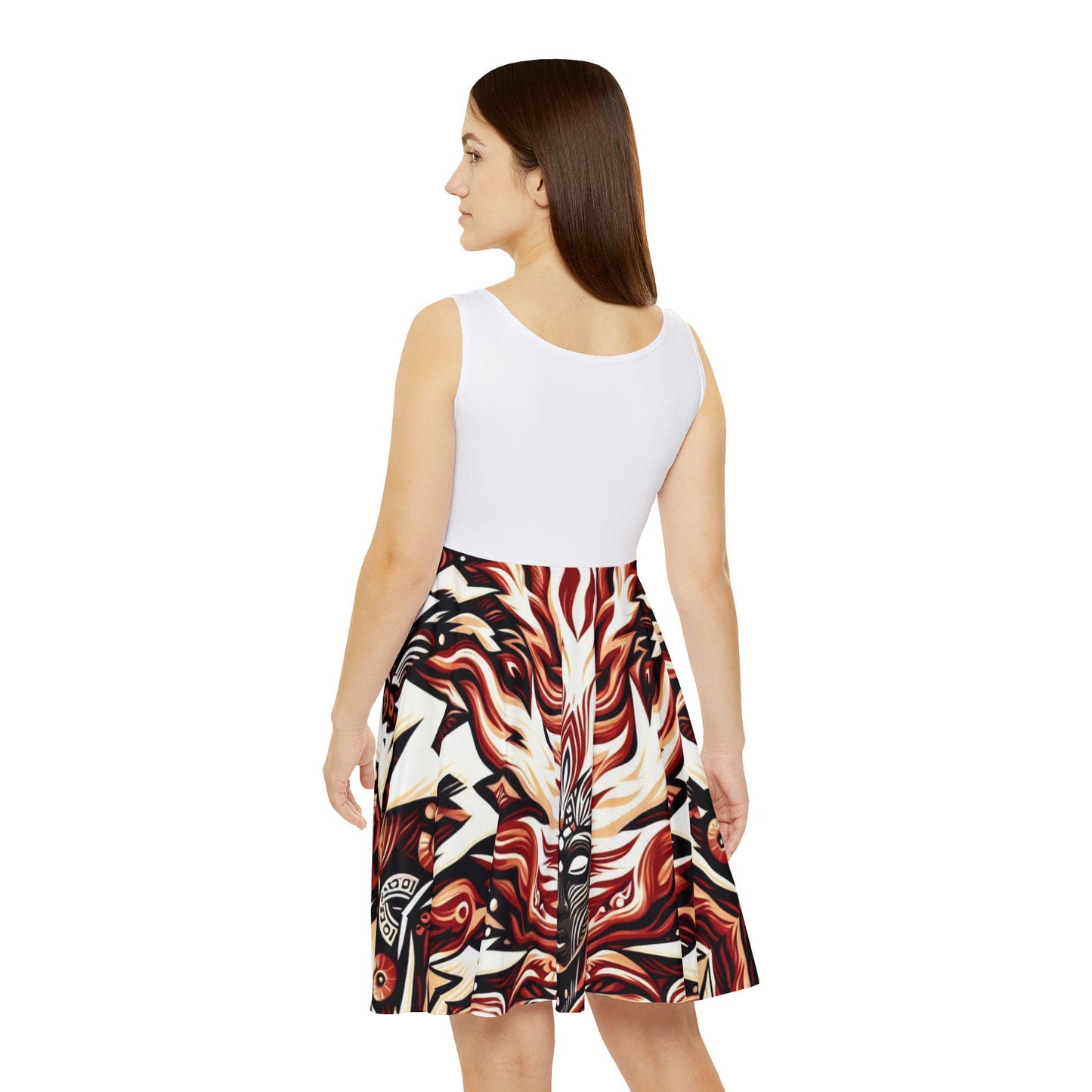 Maferefun CHANGO design Skater Summer Dress! Gift for Devotee or Godparent! LUCUMI based orisha Chango dress!!