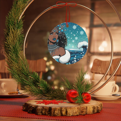 Maferefun YEMAYA Winter Ornament – Orisha Holiday Decor | Gift for Devotee or Godparent