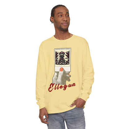 Polaroid Eleggua (Elegua) Long Sleeve Tee for Devotee & Godparent ! Orisha Polaroid Collection