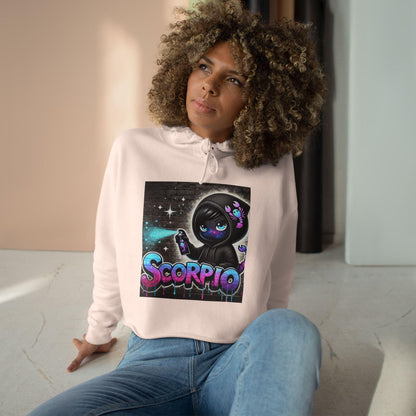 Scorpio Vibes Crop Hoodie - Trendy Astrology Apparel, Zodiac Gift, Statement Hoodie, Halloween Fashion, Horoscope Lovers