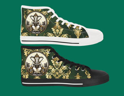 Orisha Based ORUNLA High Top Sneakers! Gift for devotee,godparent,or babalow! Stylish Spiritual footwear!