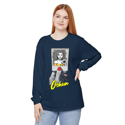 Polaroid Oshun Long Sleeve Tee for Devotee & Godparent ! Orisha Polaroid Collection