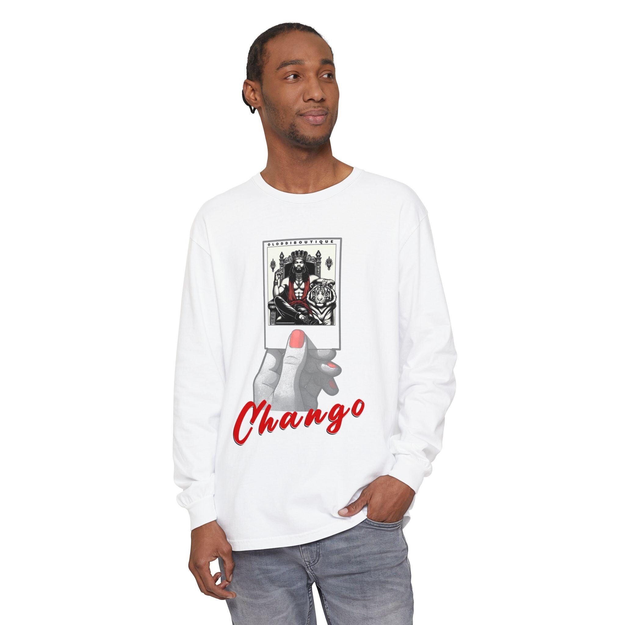 Polaroid Chango Long Sleeve Tee for Devotee & Godparent | Orisha Polaroid Collection