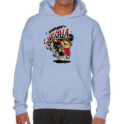 Orisha ELLEGUA "My tiny Giant"  Bear on skateboard Cute Retro Style Gift for a Friend Unisex Hoodie!