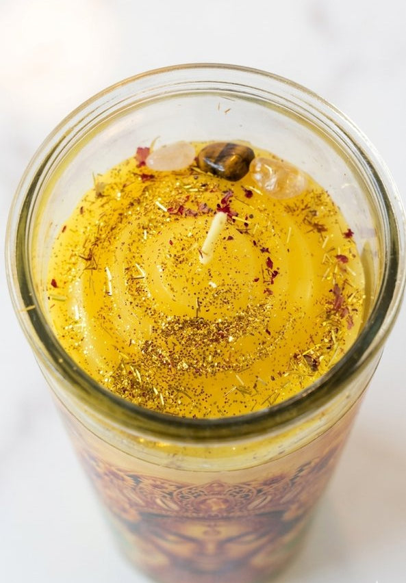 Oshun Honey & Love Pull Out Blessed & Dressed Candle