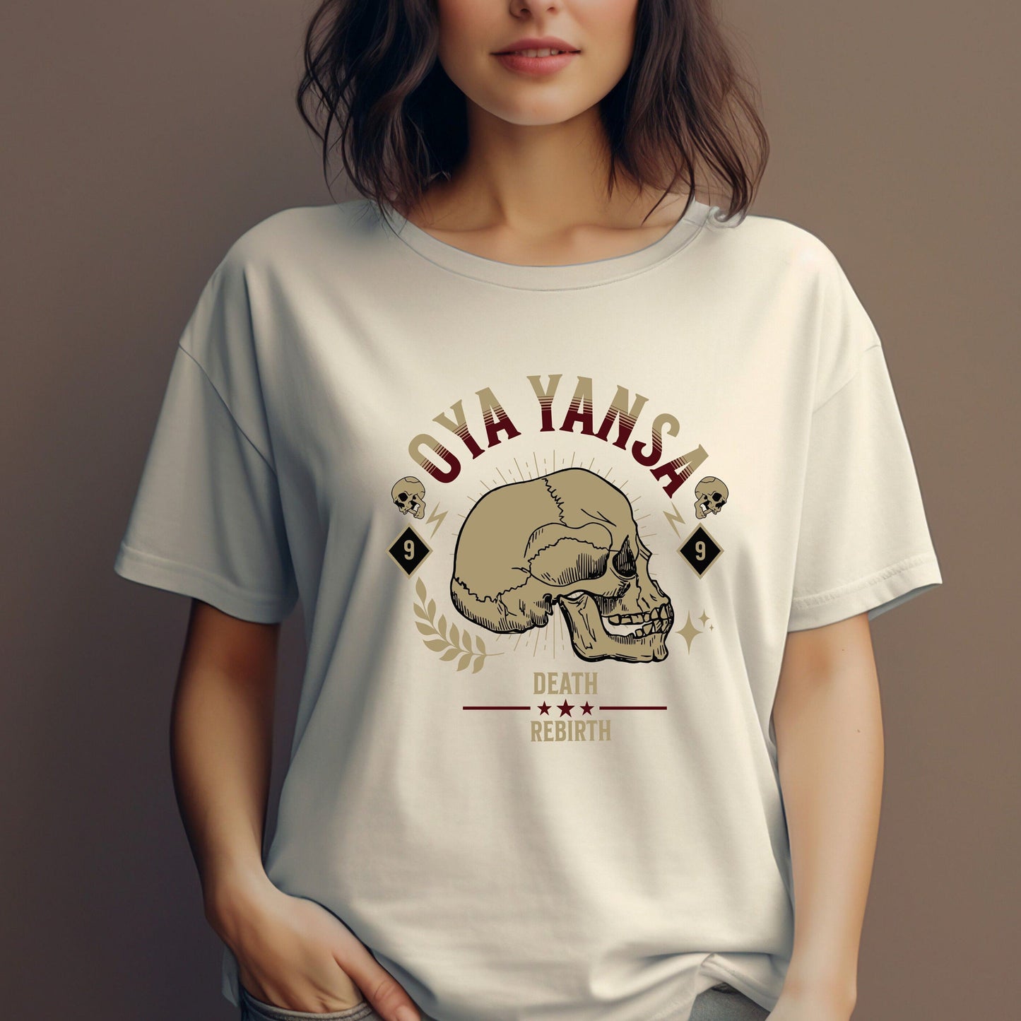 Orisha OYA Yansa Death and Rebirth Unisex Retro style number 9 Yoruba Lukumi Culture Spiritual Tshirt