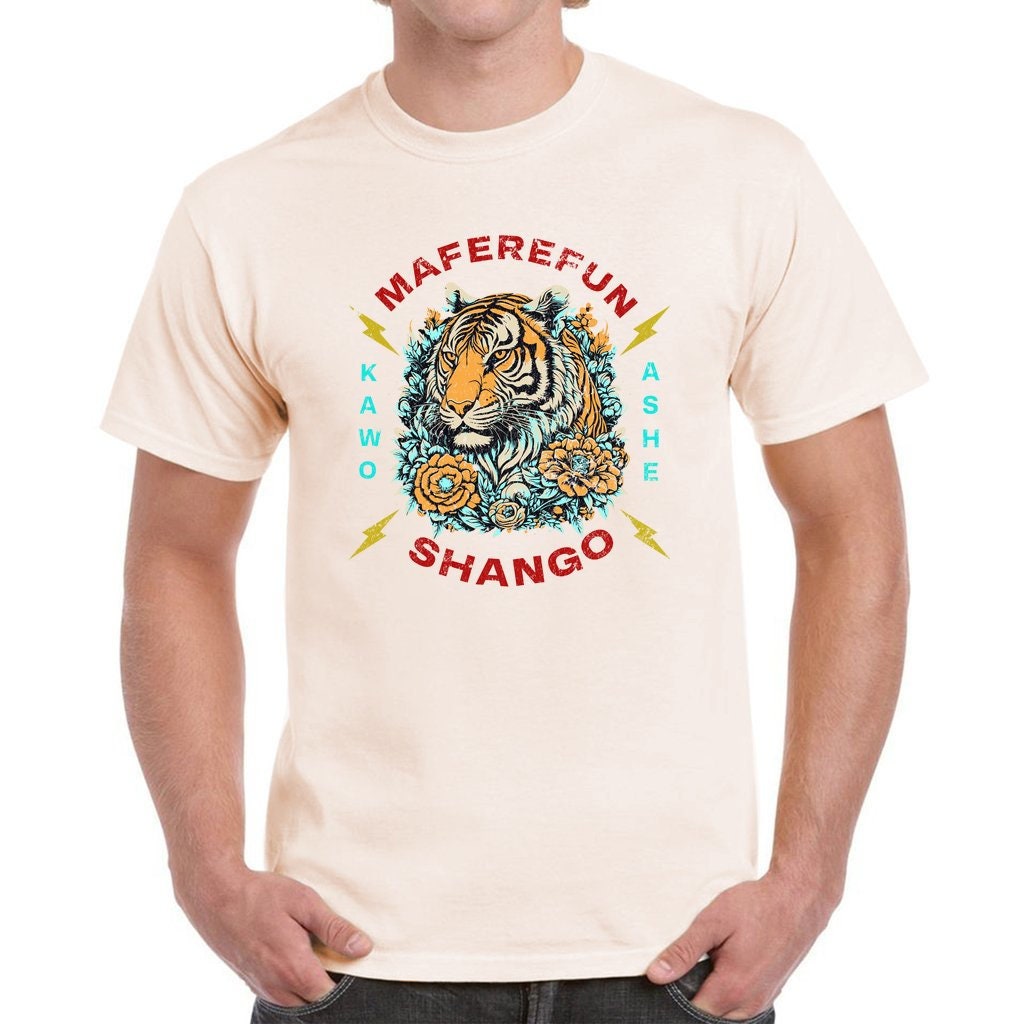 Maferefun SHANGO tiger and lightening Kawo Ashe Tshirt!