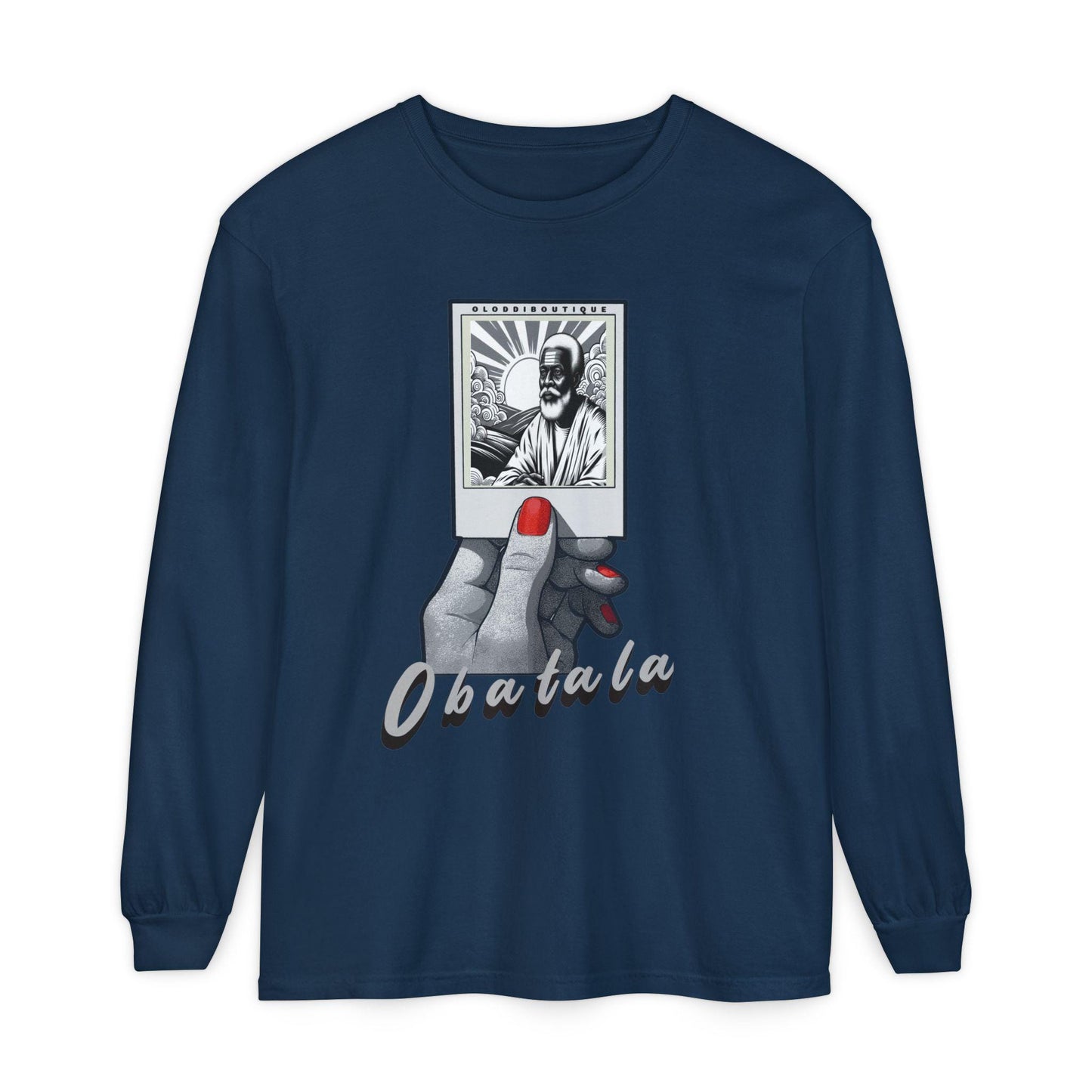 Polaroid Obatala Long Sleeve Tee for Devotee & Godparent ! Orisha Polaroid Collection