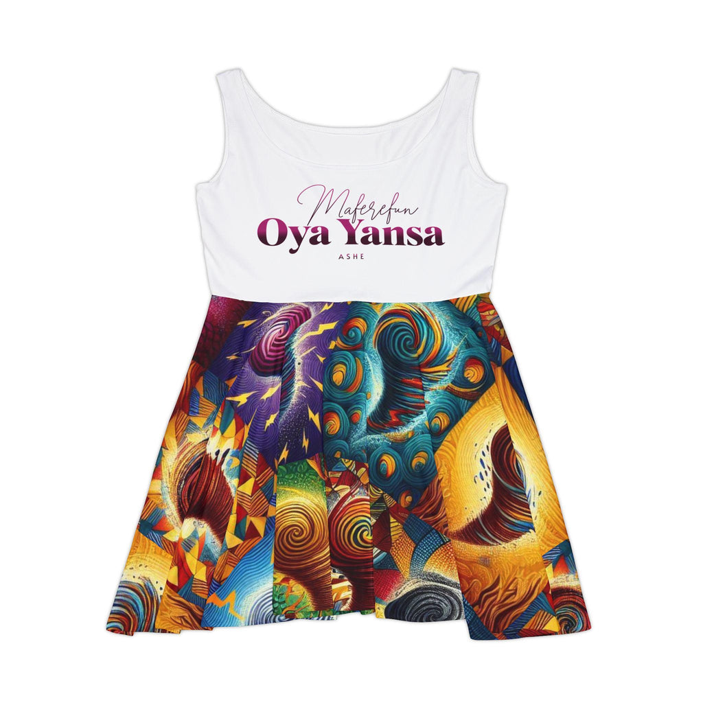 Maferefun OYA YANSA Summer Skater Dress! Gift for Devotee or Godparent! Lucumi Based Orisha OYA Ladies Summer Dress!