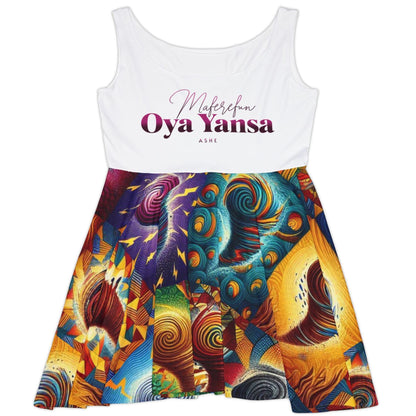 Maferefun OYA YANSA Summer Skater Dress! Gift for Devotee or Godparent! Lucumi Based Orisha OYA Ladies Summer Dress!
