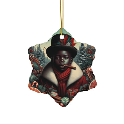 Orisha Inspired ELLEGUA Winter Theme Ornament! Festive Orisha Based Ornament!