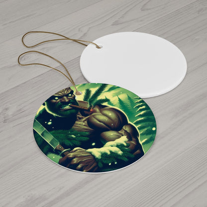Orisha OGGUN Winter Theme  Ornament! Festive ORISHA Ornaments! Gift for devotee or godparent!