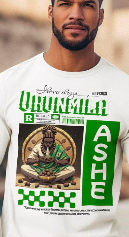 Orisha Orunmila Anime-Inspired Long Sleeve T-Shirt – Gift for Devotee or Godparent