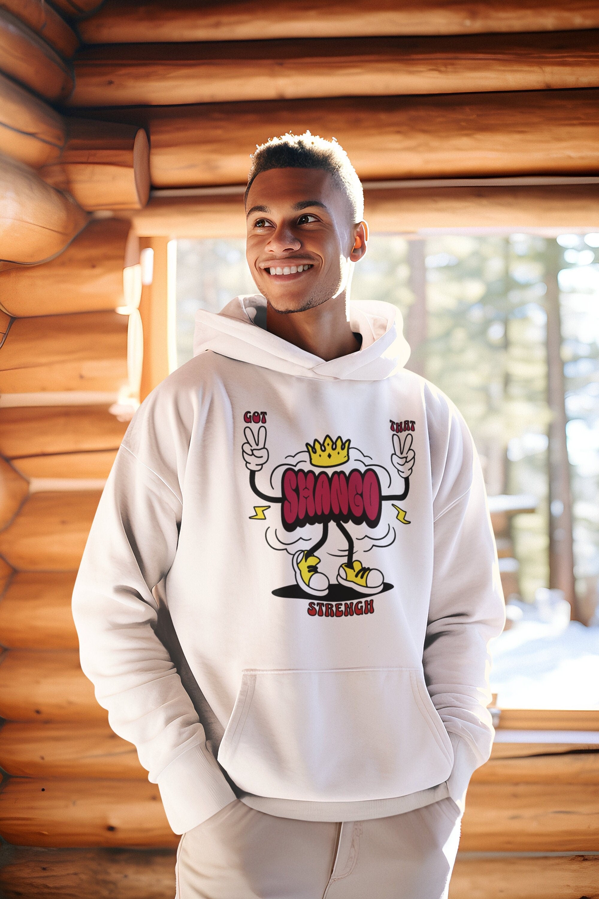 Got that SHANGO strength! Orisha King Shango cute Retro unisex Gift for a friends afroculture,lukumi,isese Urban fun HOODIE!!