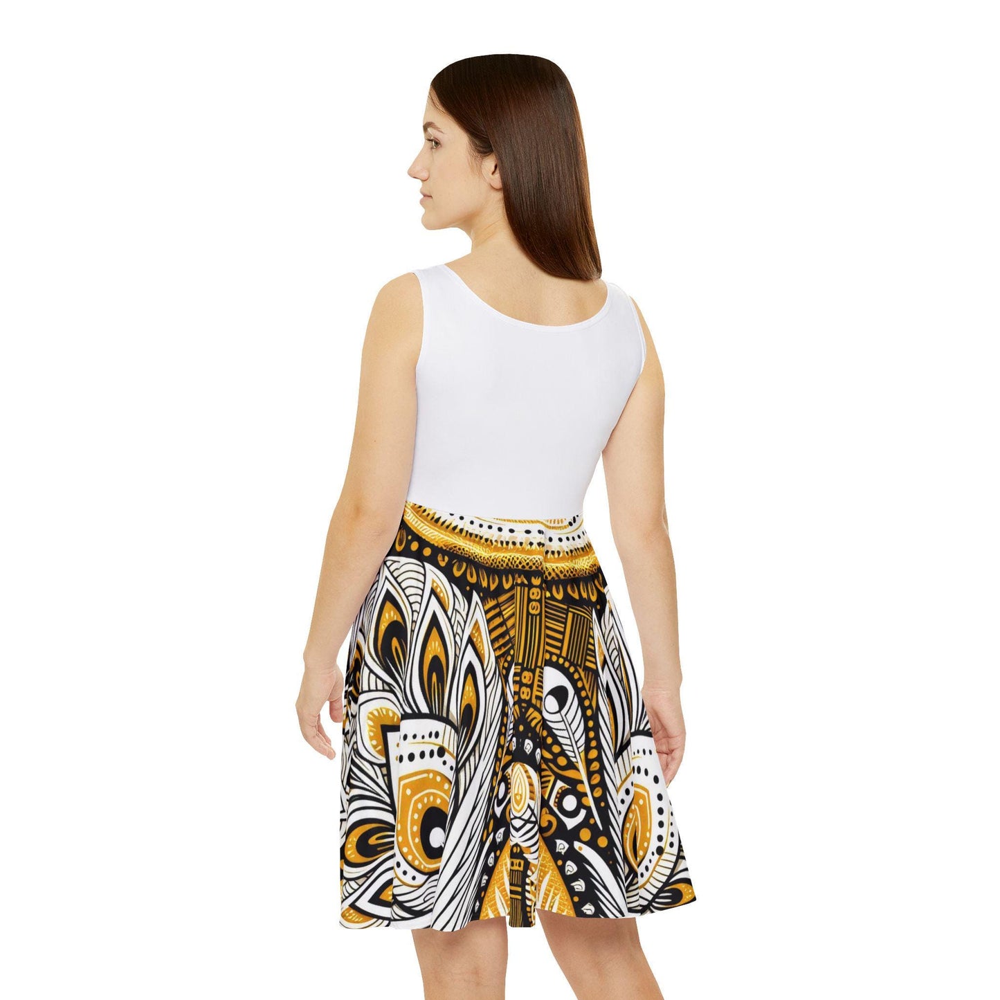 Maferefun OSHUN ladies Summer Skater style Dress! Gift for Devotee or Godparent! Ashe OSHUN Stylish Summer Dress!