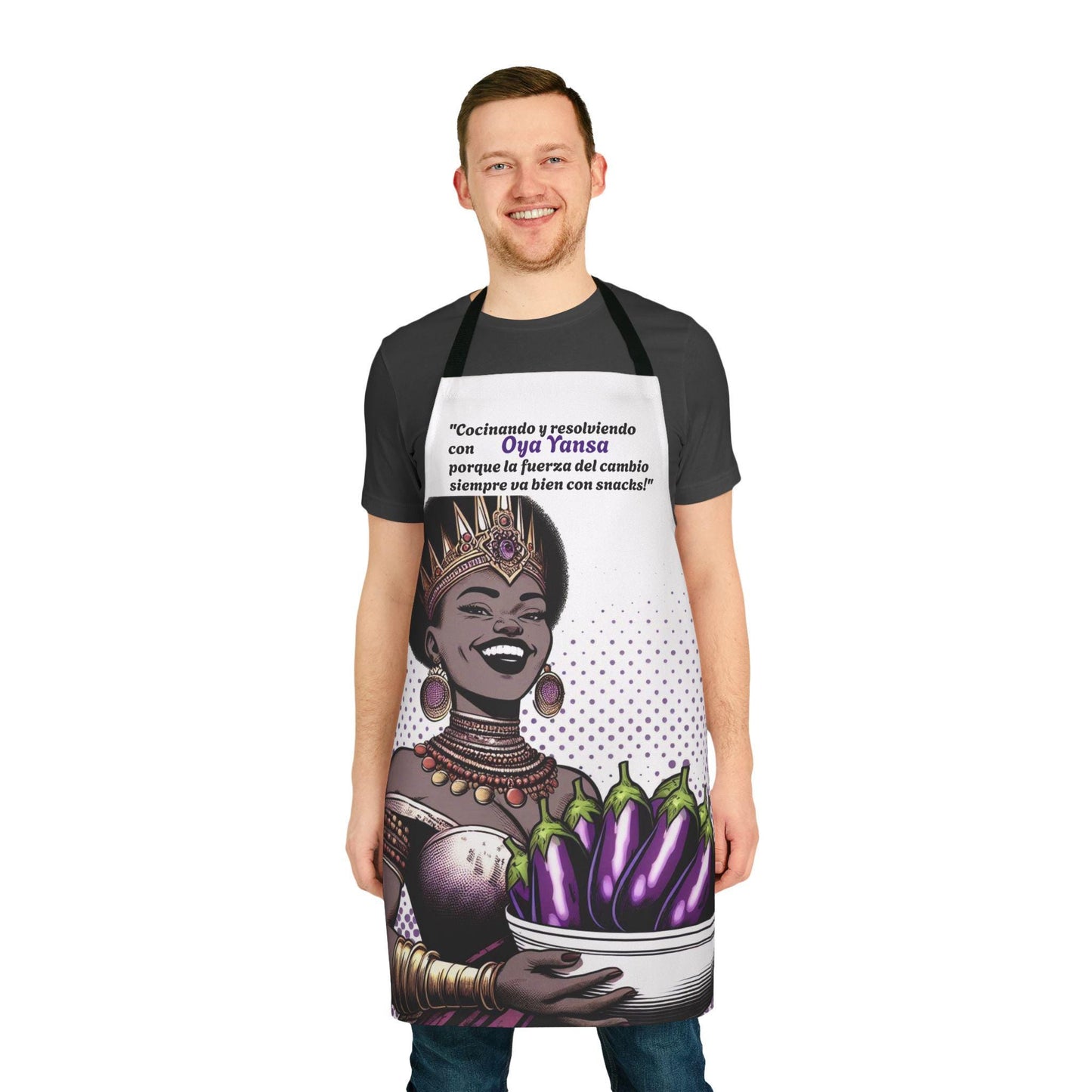 Delantal "Cocinado" de Oya: ¡Perfecto para el Cocinero! Un regalo poderoso para devotos, padrinos o chefs.