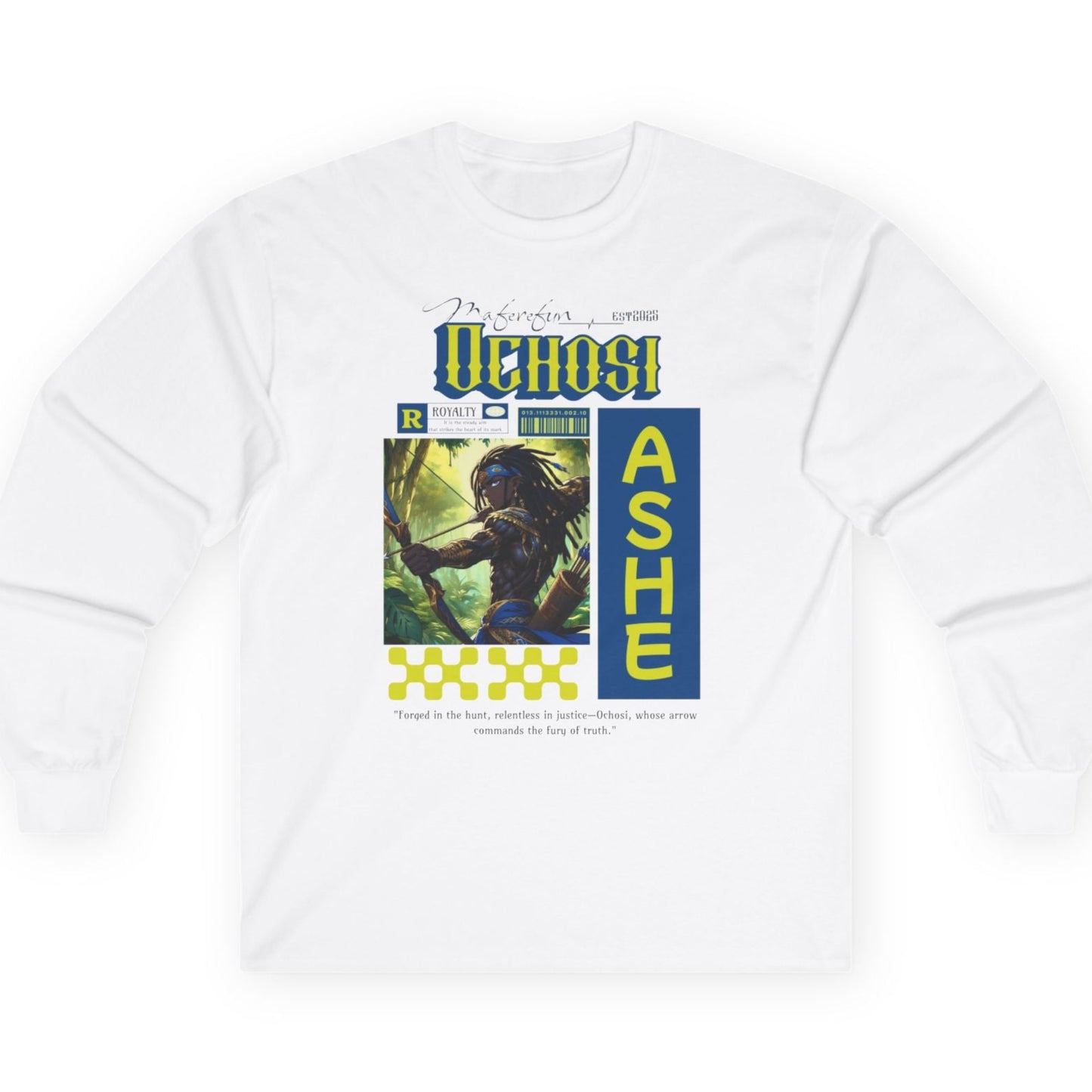 ANIME inspired Orisha OCHOSI Long Sleeve Tshirt! Gift For Devotee or Godparent!