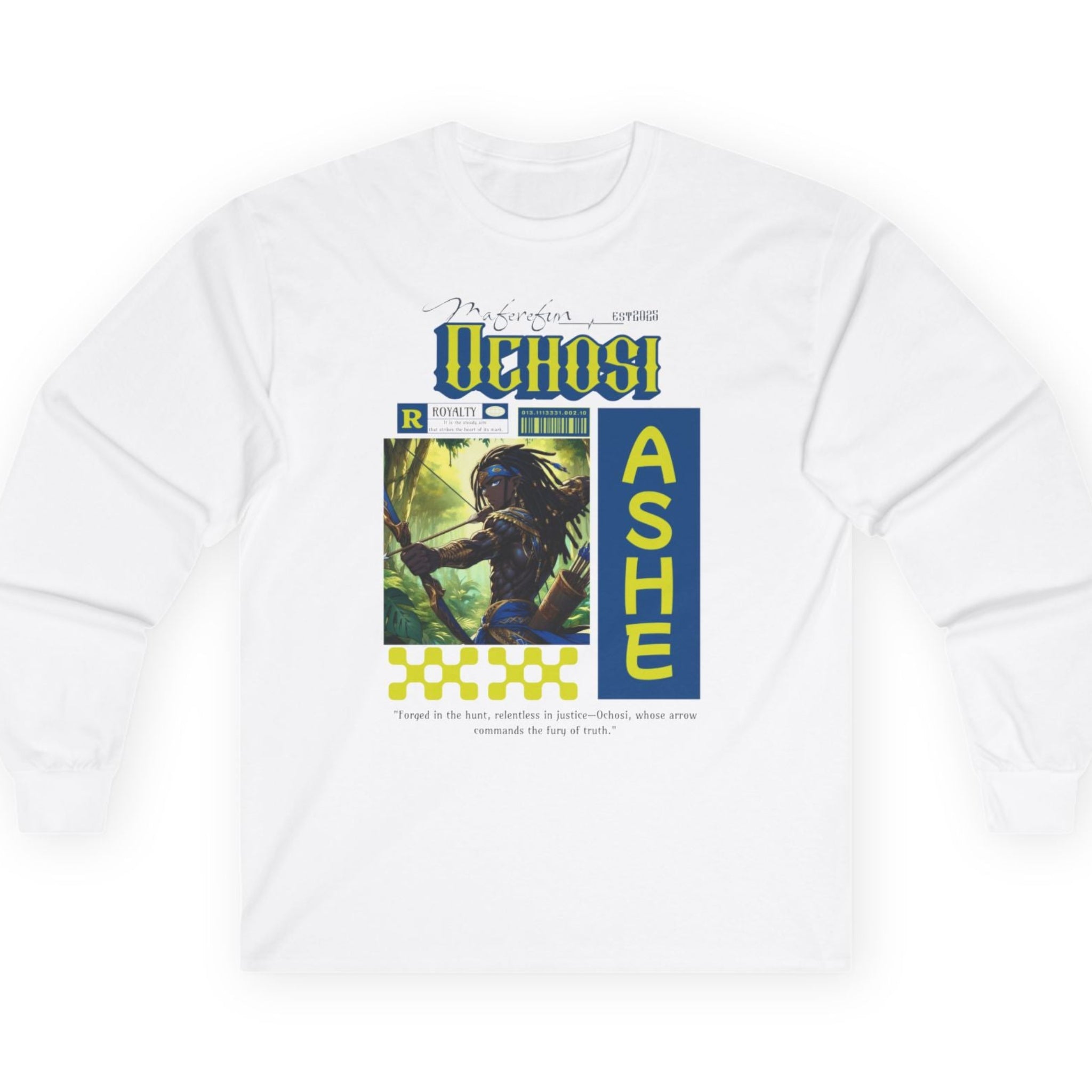 ANIME inspired Orisha OCHOSI Long Sleeve Tshirt! Gift For Devotee or Godparent!