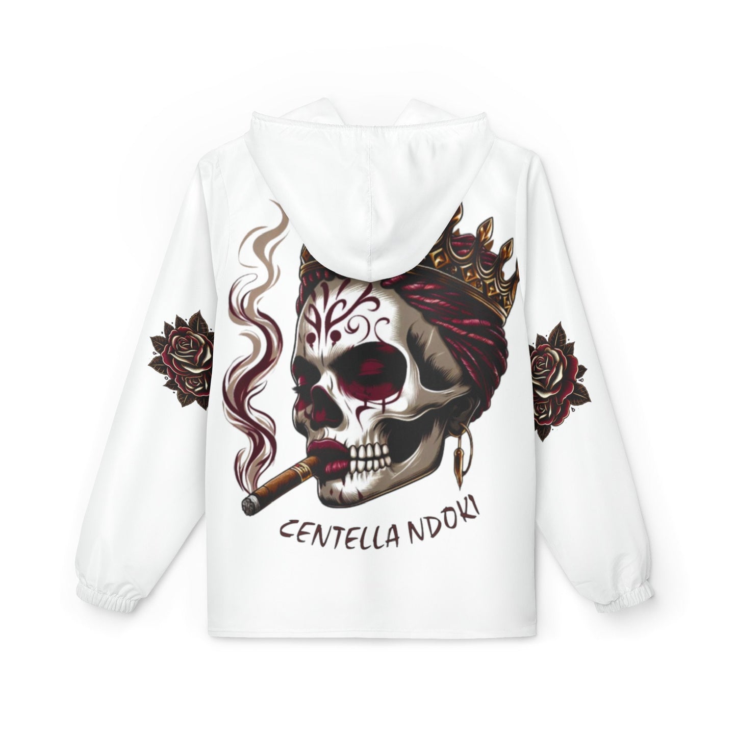 Centella NDOKI "Skulls & Roses" Palo Mayombe White Stylish Windbreaker Jacket! Somos!