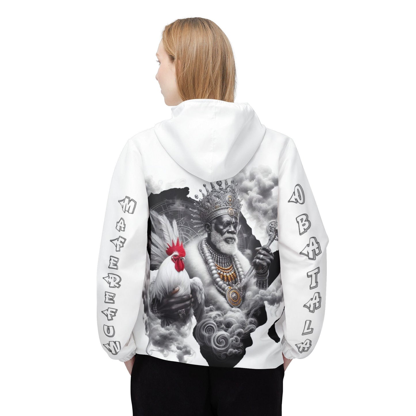 Maferefun OBATALA white Jacket! Obatala "king of Africa" Urban style WHITE jacket, Lucumi Tradition Obatala Stylish Windbreaker Ashe Jacket