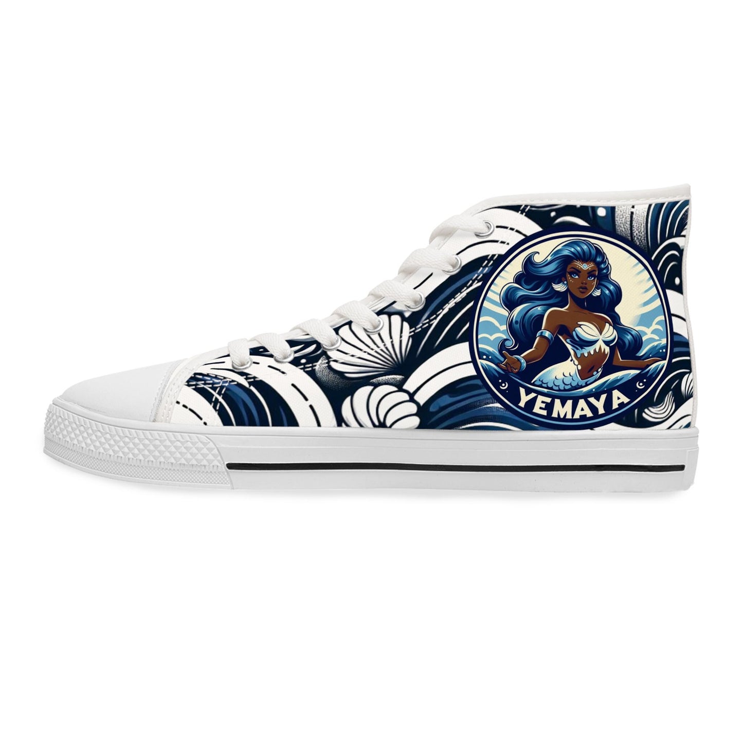 Maferefun YEMAYA High-Top Sneakers – Orisha Urban Style | Gift for Devotee or Godparent