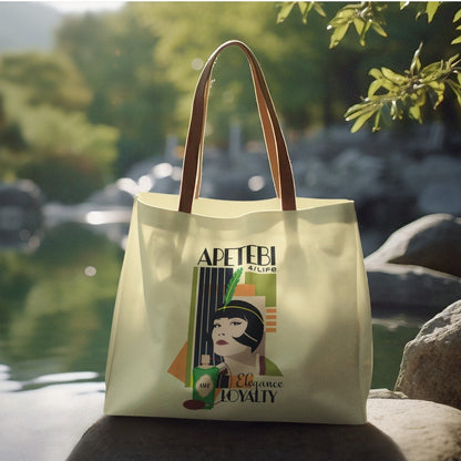 APETEBI "Elegance and Loyalty"  Art deco style Tote Bag!! Ladies APETEBI for life, Ashe on the go Tote BAG!!