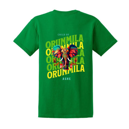 Orisha ORUNMILA Elephant Ashe Retro Tshirt, IFA Orunmila "child of Orunmila" Elephant Afroculture Tshirt