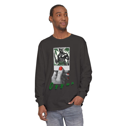 Polaroid Oggún Long Sleeve Tee – Orisha Polaroid Collection | Gift for Devotee or Godparent