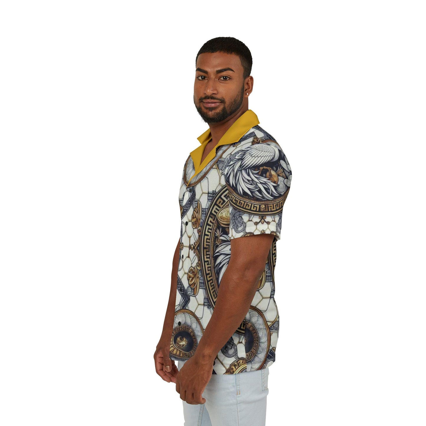 Orisha Oshun Hawaiian Style Button Down Shirt - Gift for Devotee or Godparent