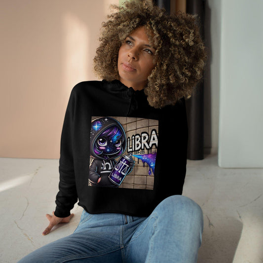 Astrology-Inspired LIBRA Crop Hoodie, Zodiac Apparel for Astrology Lovers, Birthday Gift for Libras, Casual Fashion, Everyday Wear