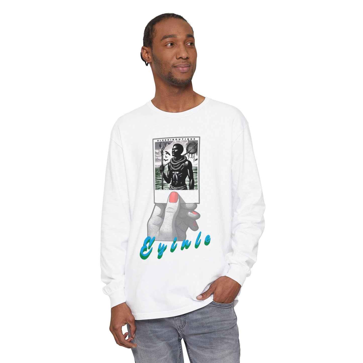 Polaroid Erinle (Eyinle) Long Sleeve Tee for Devotee & Godparent! Orisha Polaroid Collection