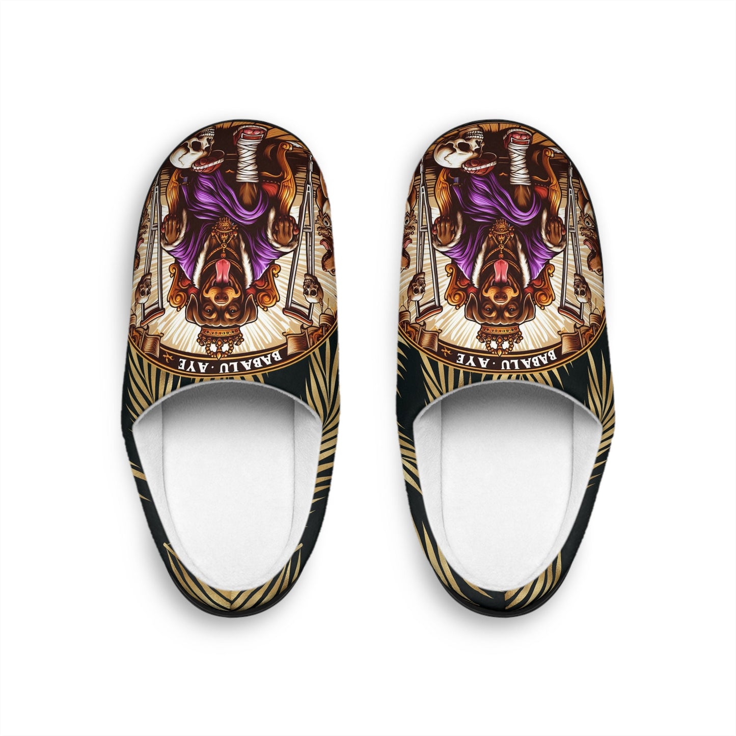 Orisha BABALU AYE " Royal Healer" stylish comfy indoor Slippers, Gift for devotee or godparent!