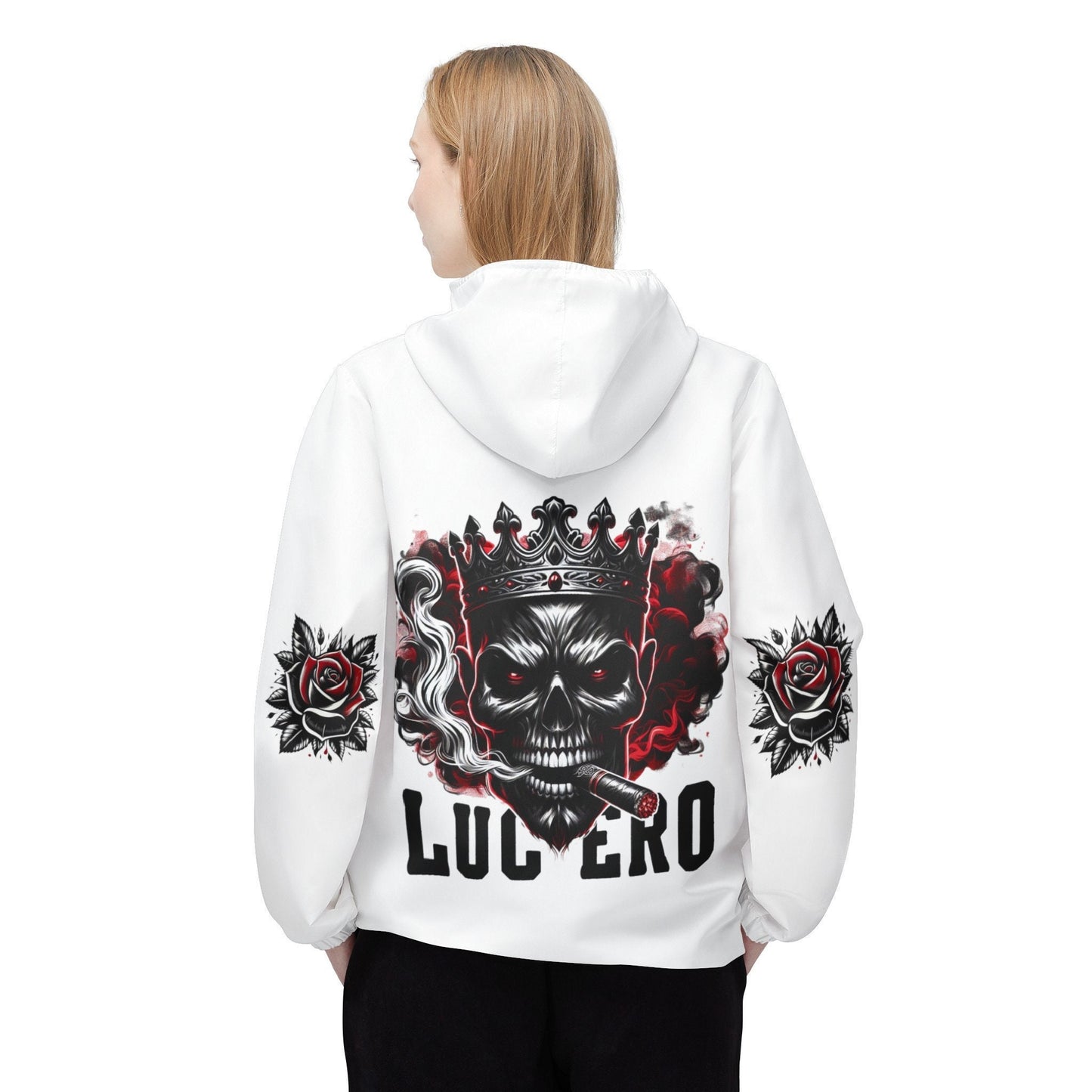 LUCERO "Skulls & Roses" Palo Mayombe White Windbreaker Jacket! Somos!